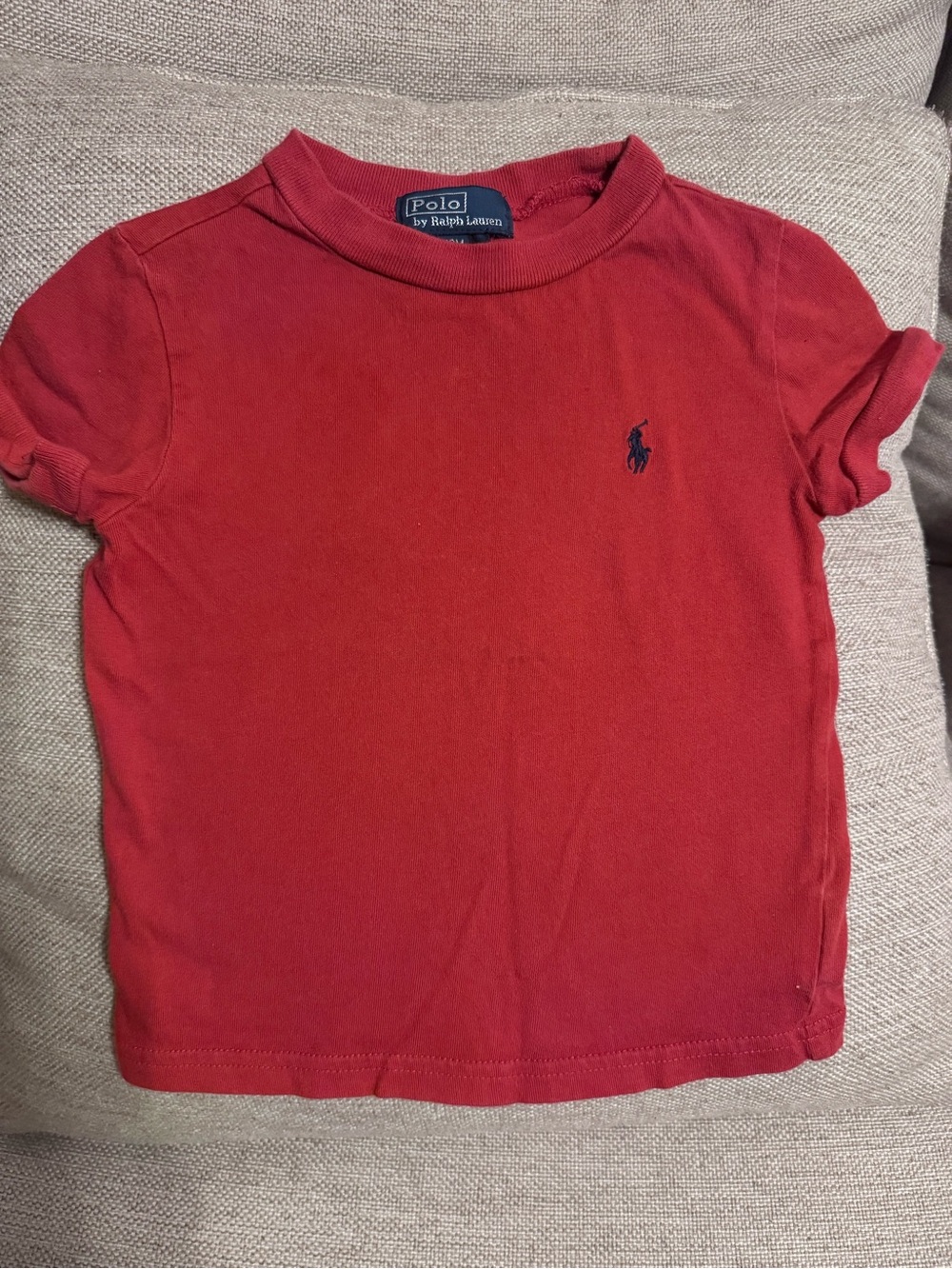 Ralph Lauren Red Short-Sleeve Kids Tee with Navy Pony